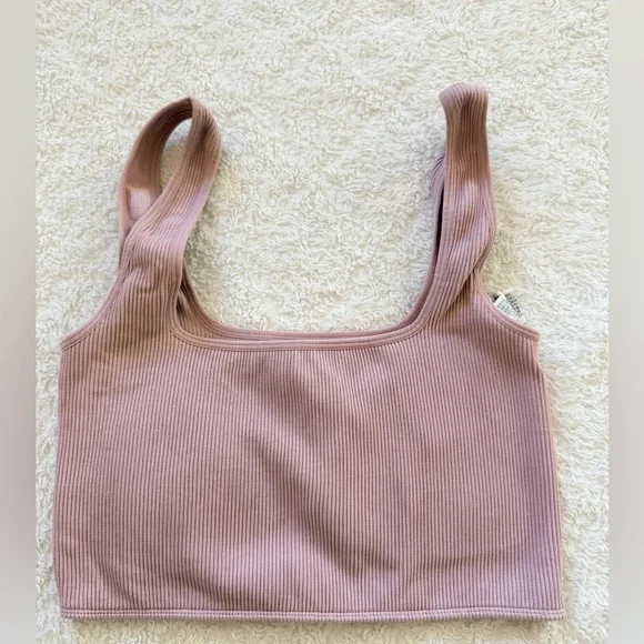 Forever 21 Ribbed Mauve Crop Top - Picture 1 of 6